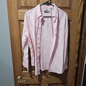 Vintage Men's Pink Button-Up Shirt